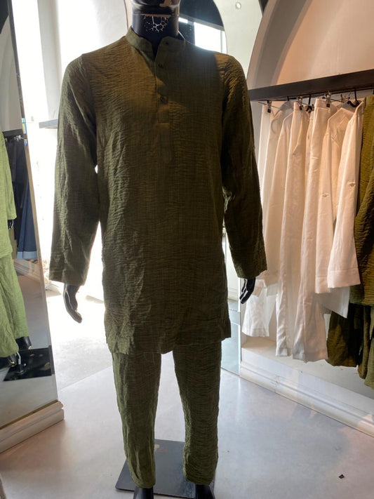 MEN LINEN SET (GREEN)
